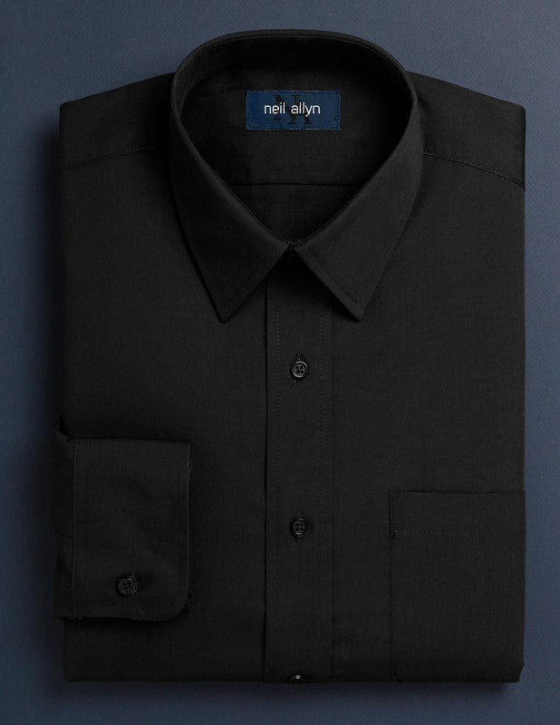 Men's Black Button Down Dress Shirt - Caterwear.com