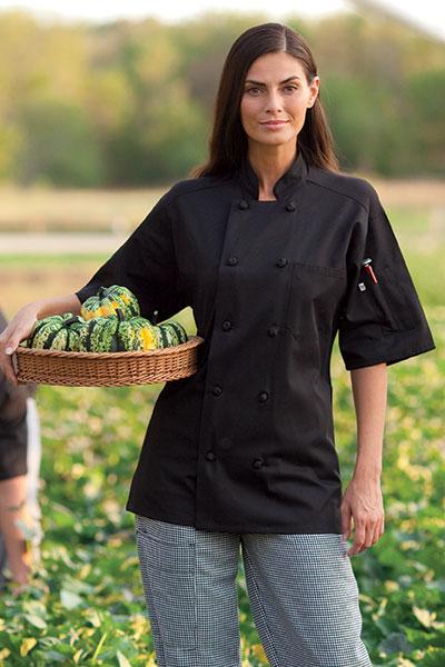 Antigua Chef Coat Black - Caterwear.com