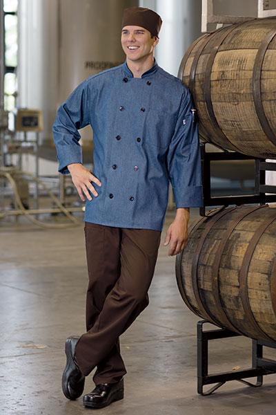 ASPEN CHAMBRAY CHEF COAT - Caterwear.com