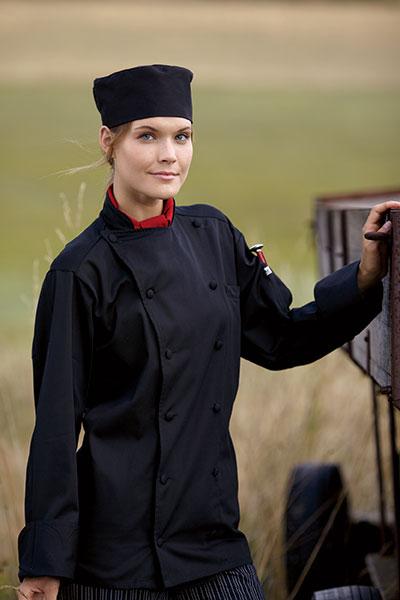 Barbados Chef Coat Black - Caterwear.com