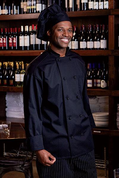 Classic Knot With Mesh Chef Coat Black