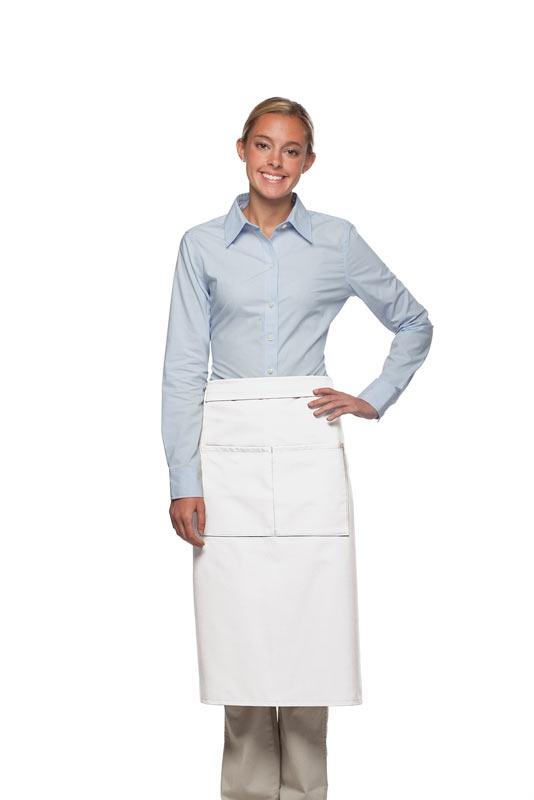 High Quality - Full Length Bistro Apron w/Center Divided Pocket - Caterwear.com