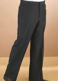 Men's Black Flat Front Tuxedo Pants