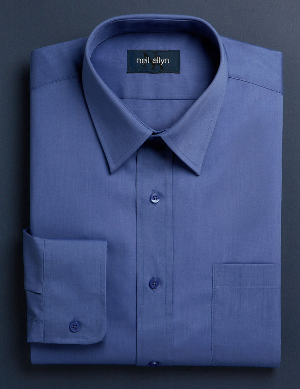 Men's Blue Button Down Dress Shirt - Caterwear.com
