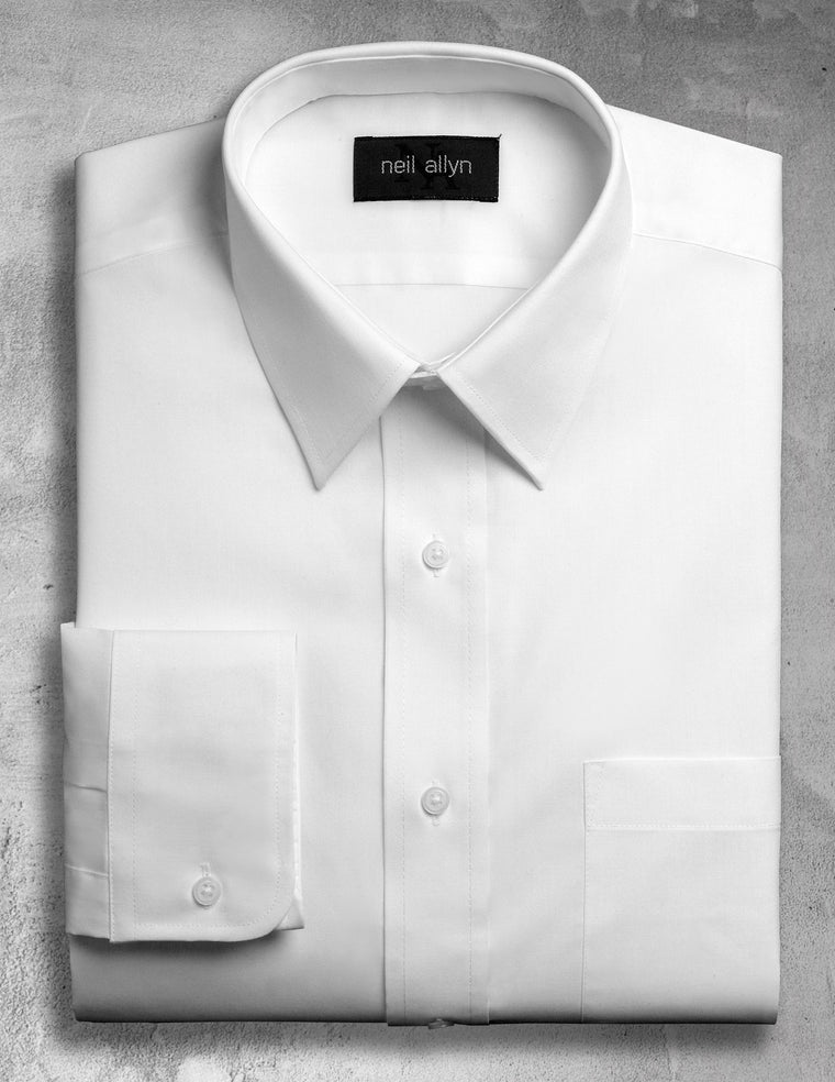 Men's White Button Down Dress Shirt