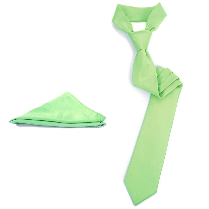 3" Poly Solid Satin Tie & Matching Hanky Set PSTH1301S - Caterwear.com