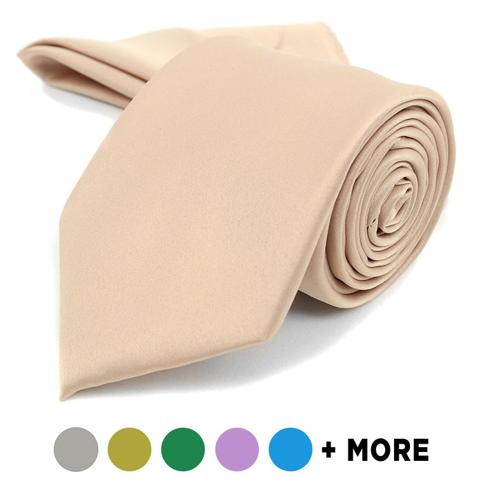 3.25" Poly Solid Satin Tie & Matching Hanky Set PSTH1301 - Caterwear.com