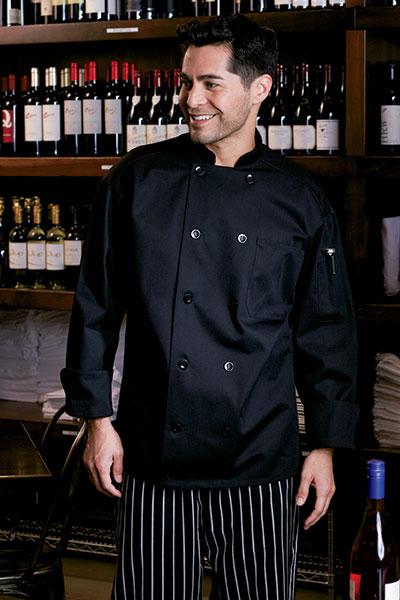 Classic With Mesh Chef Coat Black - Caterwear.com