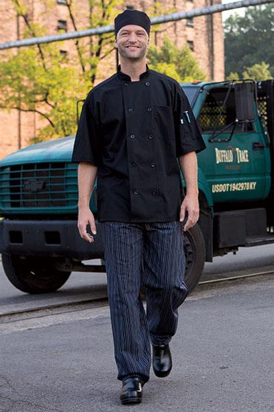 Delray Chef Coat Black - Caterwear.com