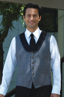 Grey with Black Collar Vest