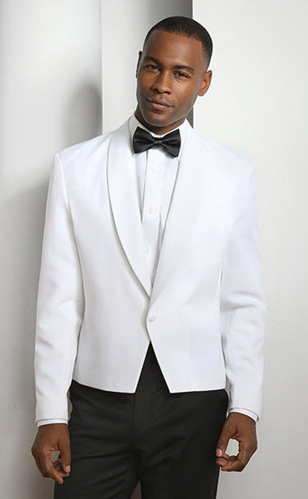 Men's White One-Button Shawl Eton Jacket - White or Black