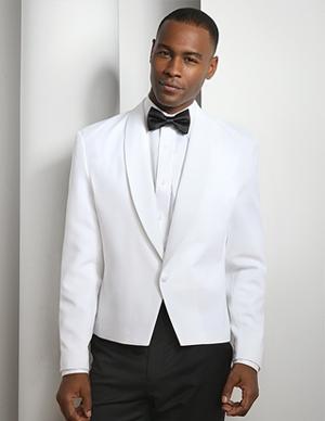 Men's White One-Button Shawl Eton Jacket - Caterwear.com