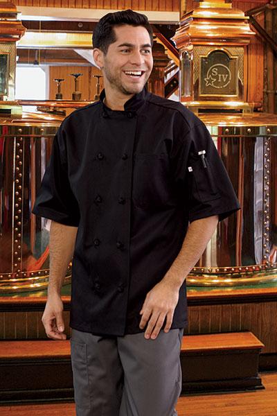 Monterey Chef Coat Black - Caterwear.com