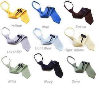Polyester Pre-Tied Zipper Tie - Assorted Colors - Caterwear.com