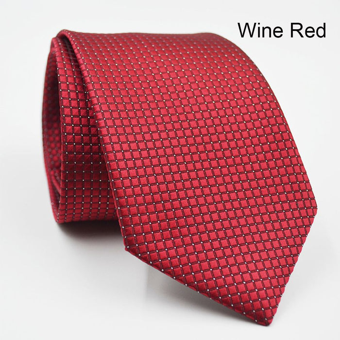 Fashion Luxury Design Checks Jacquard Man Silk Classic Men's Tie Necktie Wedding Party - Caterwear.com