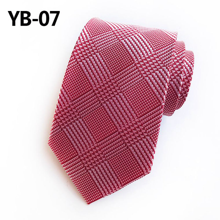 Man's Tie Skinny Ties Wedding Dress Neckties For Men Plaid Cravate Business Pour Homme Rouge Slim