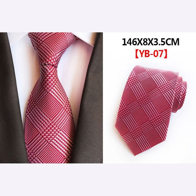 Man's Tie Skinny Ties Wedding Dress Neckties For Men Plaid Cravate Business Pour Homme Rouge Slim - Caterwear.com