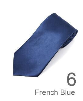 Silk Satin Solid Neck Tie - Assorted Colors - Caterwear.com