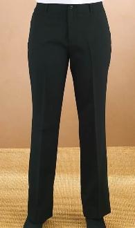 Women's Black Flat Front Pants - Caterwear.com